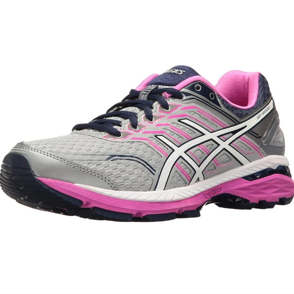 ASICS Women's Gt-2000 5 Running Shoe Mid grey white Pink Glow Size Women's 6 - Picture 1 of 11